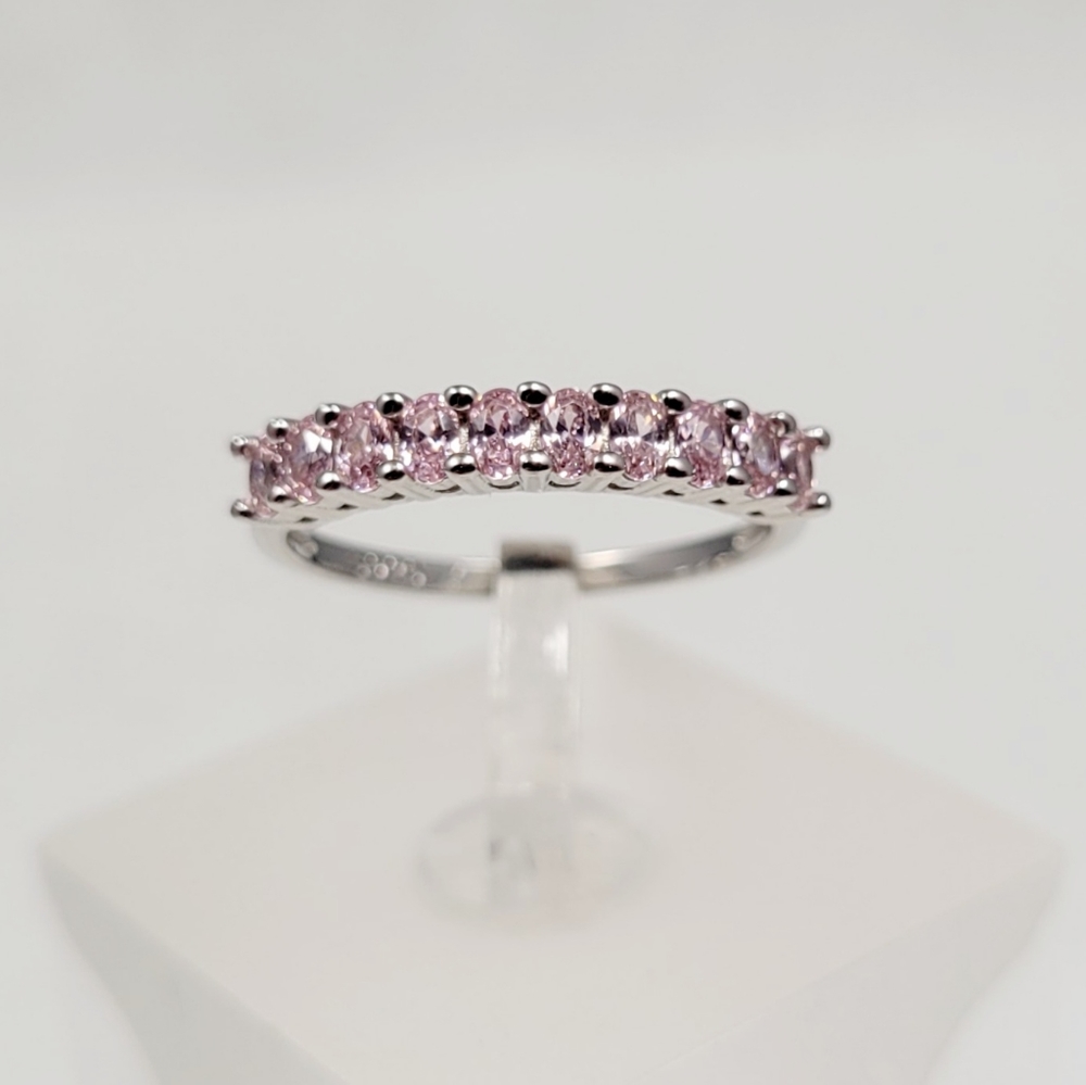 Sterling Silver Pink Stack Ring